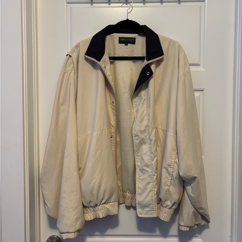 Lyle & Scott Cream Black Windbreaker Jacket